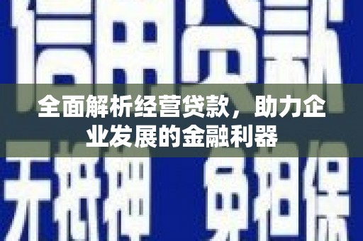 信阳全面解析经营贷款，助力企业发展的金融利器