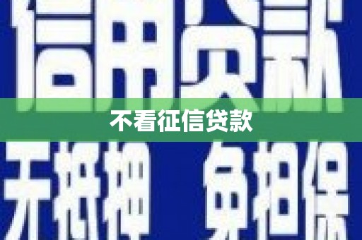 信阳不看征信贷款