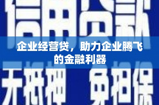 信阳企业经营贷，助力企业腾飞的金融利器