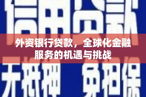 信阳外资银行贷款，全球化金融服务的机遇与挑战