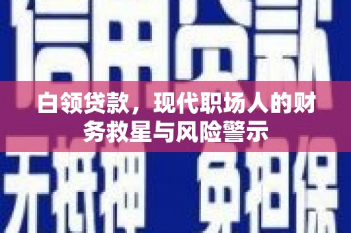 信阳白领贷款，现代职场人的财务救星与风险警示