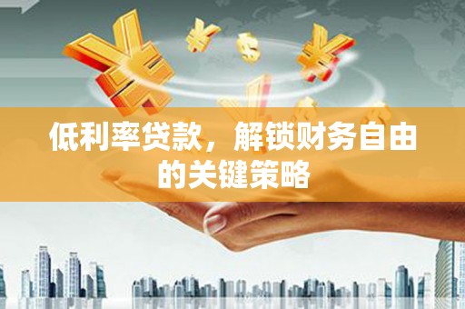 信阳低利率贷款，解锁财务自由的关键策略