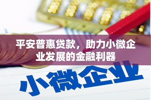 信阳平安普惠贷款，助力小微企业发展的金融利器