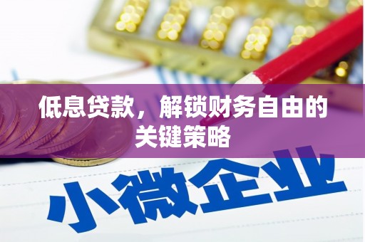 信阳低息贷款，解锁财务自由的关键策略