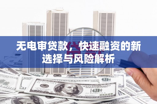 信阳无电审贷款，快速融资的新选择与风险解析