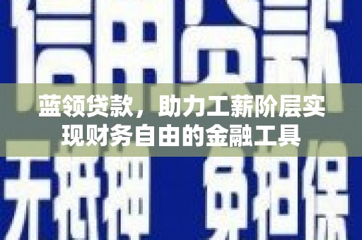 信阳蓝领贷款，助力工薪阶层实现财务自由的金融工具