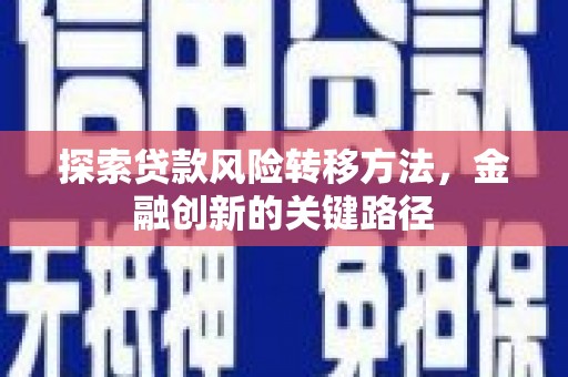 信阳探索贷款风险转移方法，金融创新的关键路径