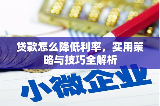 信阳贷款怎么降低利率，实用策略与技巧全解析
