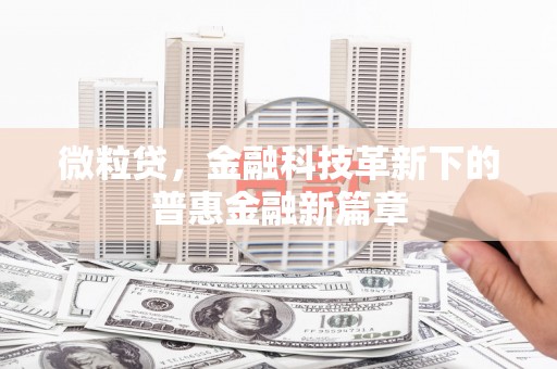 信阳微粒贷，金融科技革新下的普惠金融新篇章