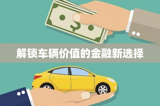 信阳解锁车辆价值的金融新选择