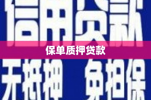信阳保单质押贷款