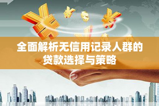 信阳全面解析无信用记录人群的贷款选择与策略