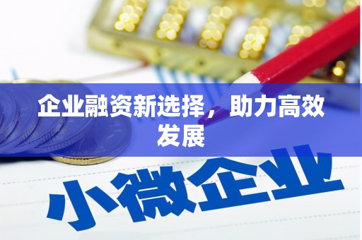 信阳企业融资新选择，助力高效发展