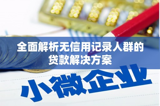 信阳全面解析无信用记录人群的贷款解决方案